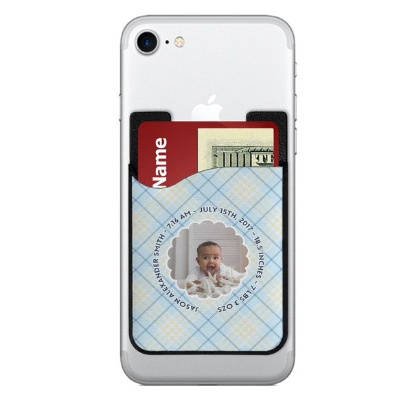 Custom Baby Boy Photo 2-in-1 Cell Phone Credit Card Holder & Screen Cleaner (Personalized)