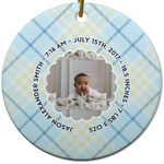 Baby Boy Photo Round Ceramic Ornament