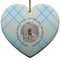 Baby Boy Photo Ceramic Flat Ornament - Heart (Front)
