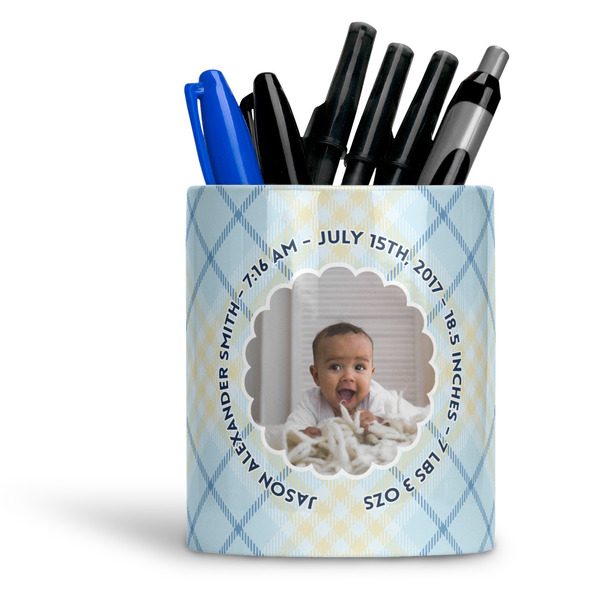 Custom Baby Boy Photo Ceramic Pen Holder