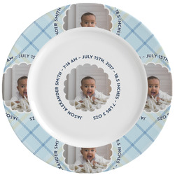 Baby Boy Photo Ceramic Dinner Plates (Set of 4) (Personalized)
