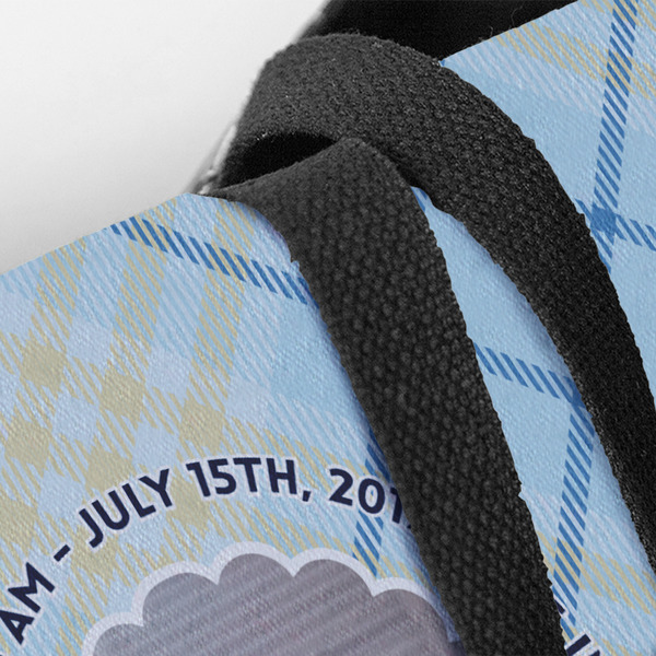 Baby Boy Photo Closeup of Tote w/Black Handles