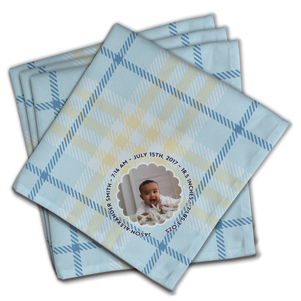 Custom Baby Boy Photo Cloth Napkins (Set of 4) (Personalized)