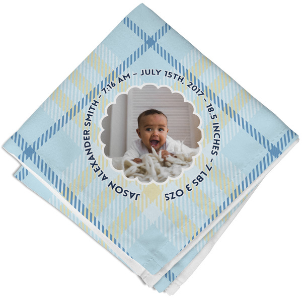 Custom Baby Boy Photo Cloth Cocktail Napkin - Single