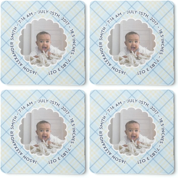 Baby Boy Photo Coaster Rubber Back - Apvl