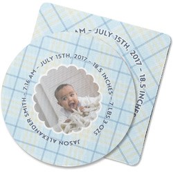 Baby Boy Photo Rubber Backed Coaster (Personalized)