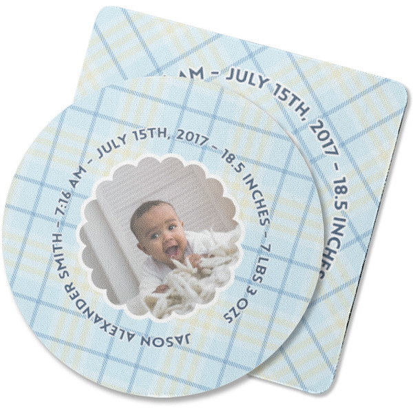 Custom Baby Boy Photo Rubber Backed Coaster (Personalized)
