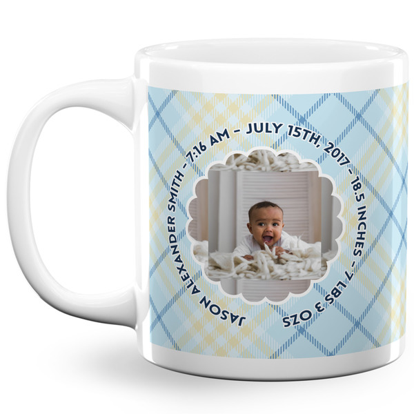 Custom Baby Boy Photo 20 Oz Coffee Mug - White