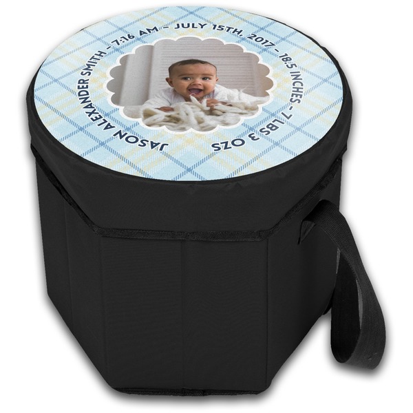 Baby Boy Photo Collapsible Personalized Cooler & Seat (Closed)