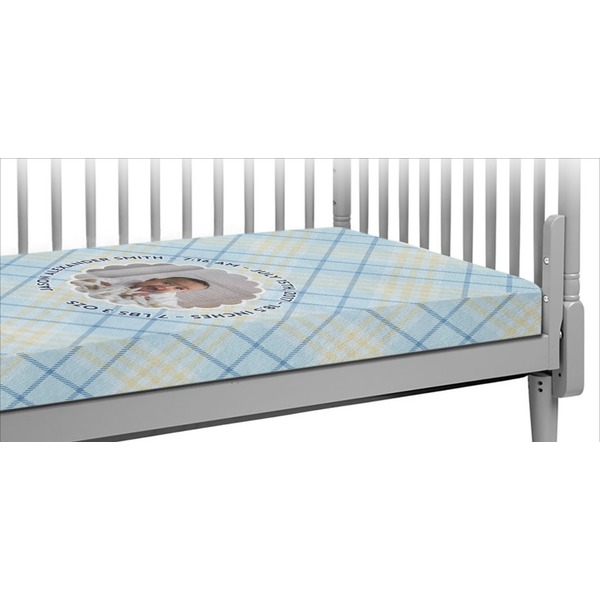 Custom Baby Boy Photo Crib Fitted Sheet (Personalized)