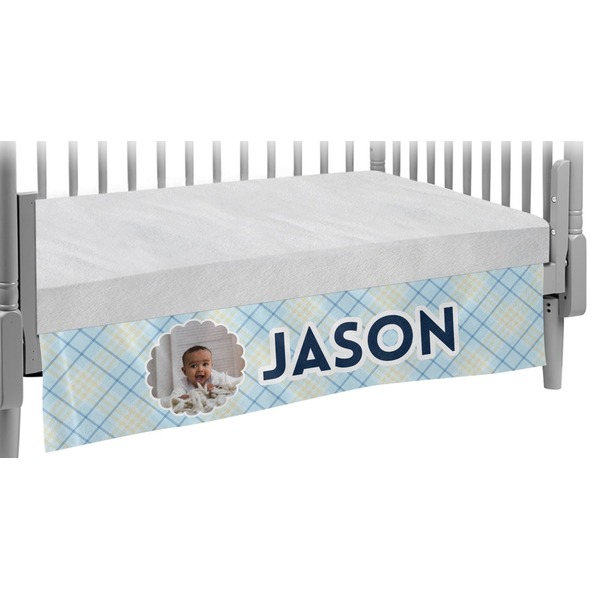 Custom Baby Boy Photo Crib Skirt (Personalized)