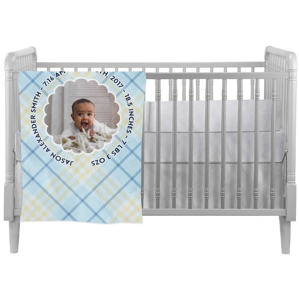 Custom Baby Boy Photo Crib Comforter / Quilt (Personalized)