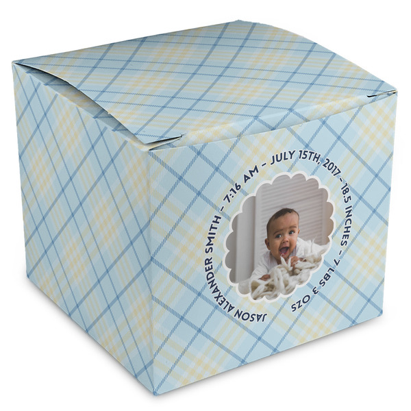 Custom Baby Boy Photo Cube Favor Gift Boxes