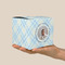 Baby Boy Photo Cube Favor Gift Box - On Hand - Scale View