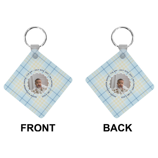 Baby Boy Photo Diamond Keychain (Front + Back)