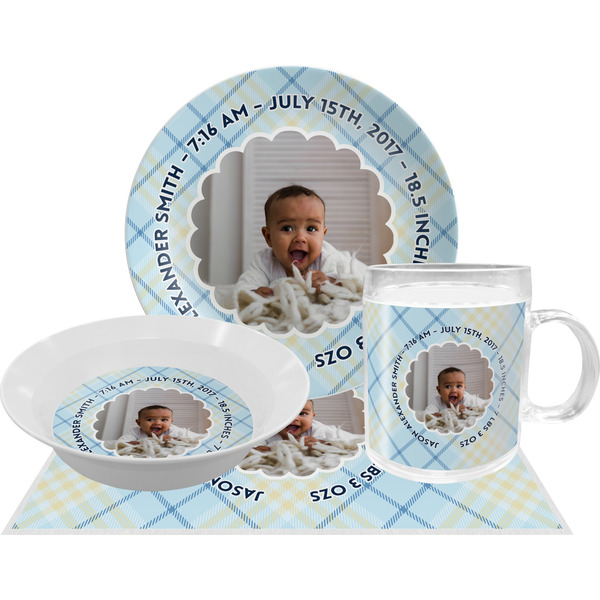 Baby Boy Photo Dinner Set - 4 Pc (Personalized)