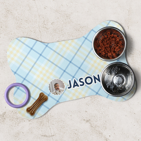 Baby Boy Photo Dog Bone Shaped Mat Lifestyle