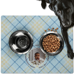 Baby Boy Photo Dog Food Mat - Large