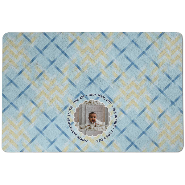 Baby Boy Photo Dog Food Mat - Small without bowls