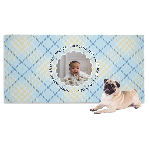 Custom Baby Boy Photo Dog Towel (Personalized)