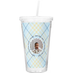 Baby Boy Photo Double Wall Tumbler with Straw (Personalized)