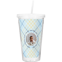 Baby Boy Photo Double Wall Tumbler with Straw (Personalized)