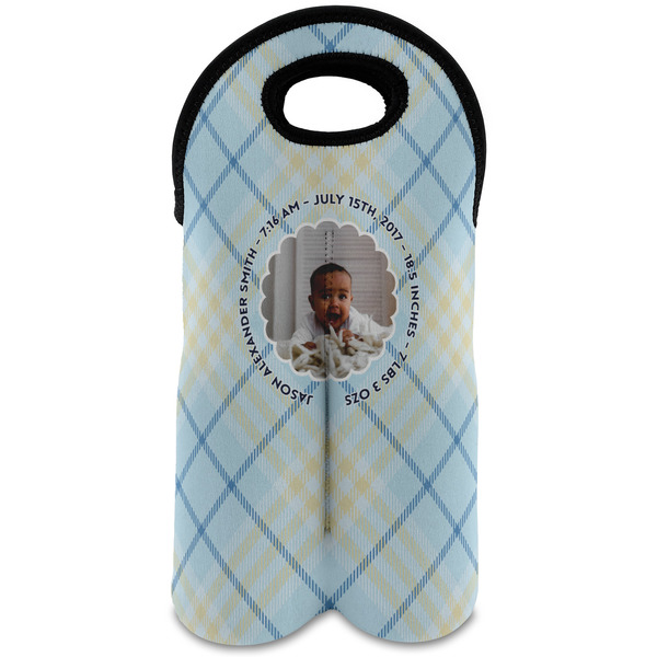 Custom Baby Boy Photo Wine Tote Bag (2 Bottles) (Personalized)