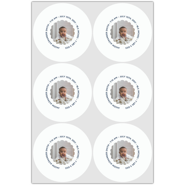 Baby Boy Photo Drink Topper - Large - Set of 6