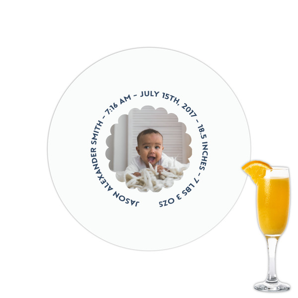 Custom Baby Boy Photo Printed Drink Topper - 2.15"