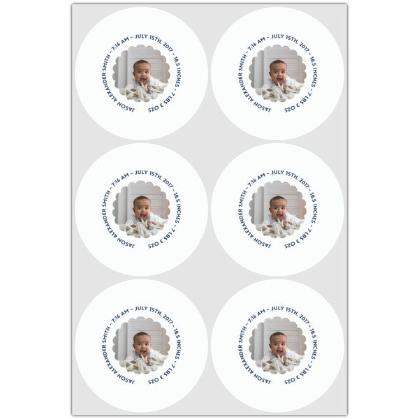 Baby Boy Photo Drink Topper - XLarge - Set of 6