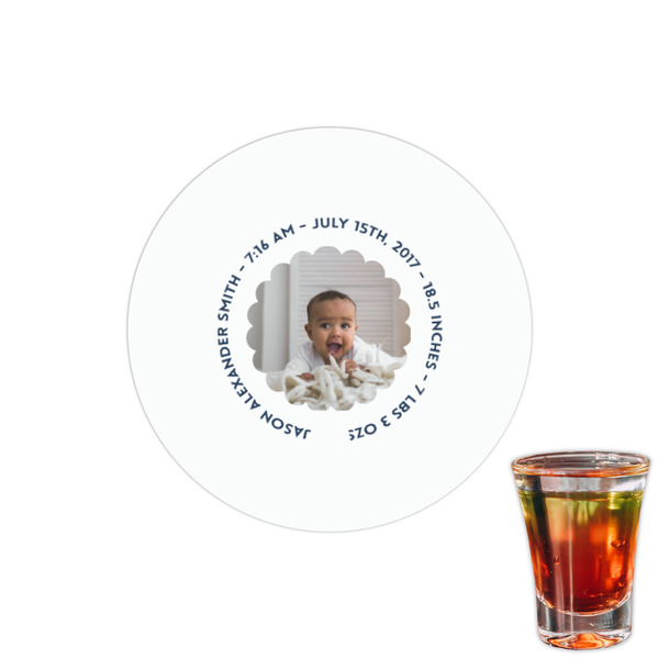 Custom Baby Boy Photo Printed Drink Topper - 1.5"