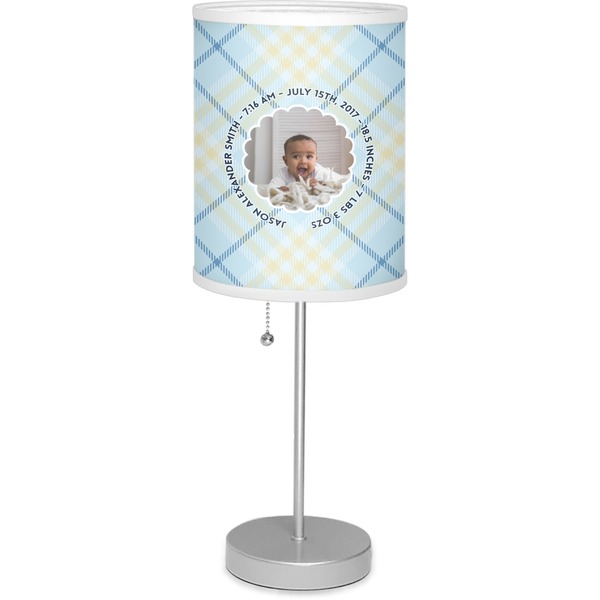 Custom Baby Boy Photo 7" Drum Lamp with Shade (Personalized)