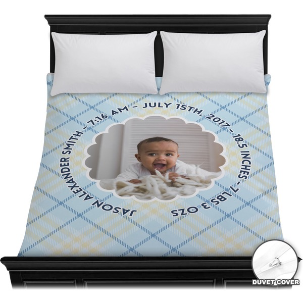 Custom Baby Boy Photo Duvet Cover - Full / Queen (Personalized)