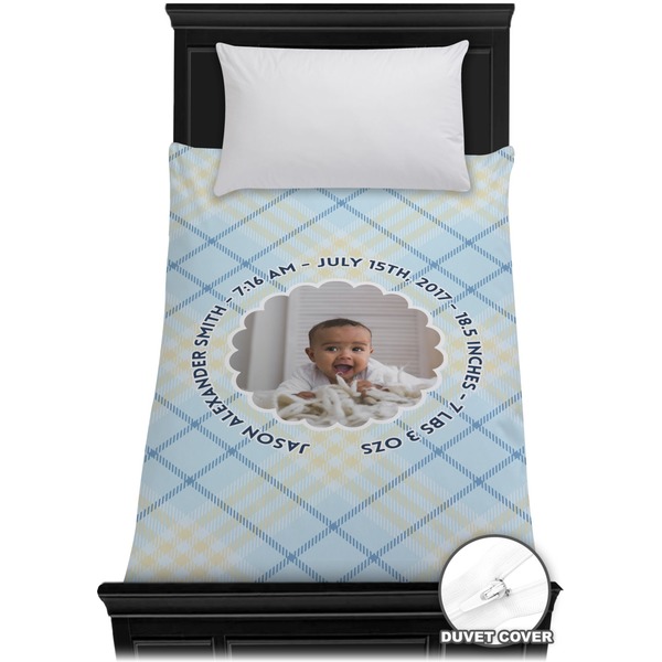 Custom Baby Boy Photo Duvet Cover - Twin (Personalized)