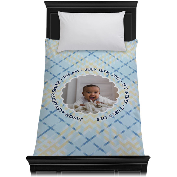 Baby Boy Photo Duvet Cover - Twin - On Bed - No Prop
