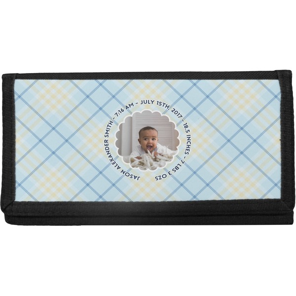 Custom Baby Boy Photo Canvas Checkbook Cover (Personalized)
