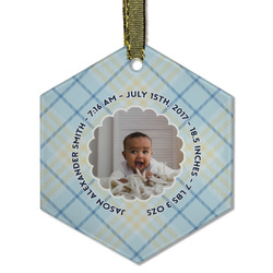 Baby Boy Photo Flat Glass Ornament - Hexagon