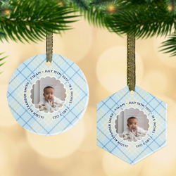 Baby Boy Photo Flat Glass Ornament