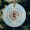 Baby Boy Photo Frosted Glass Ornament - Round (Lifestyle)
