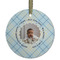Baby Boy Photo Frosted Glass Ornament - Round