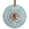 Baby Boy Photo Flat Glass Ornament - Round