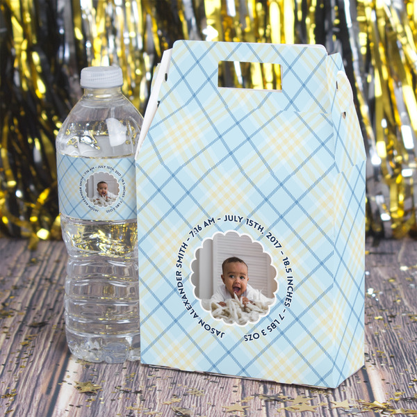Baby Boy Photo Gable Favor Box - In Context