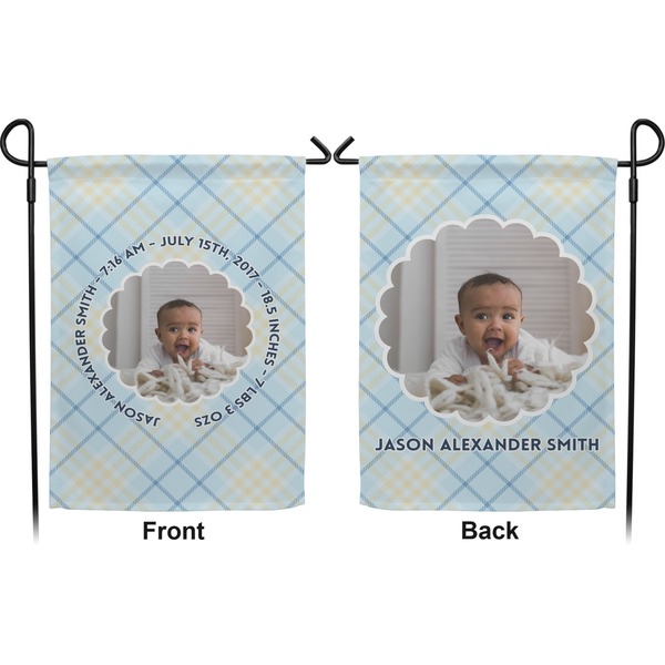 Baby Boy Photo Garden Flag - Double Sided Front and Back