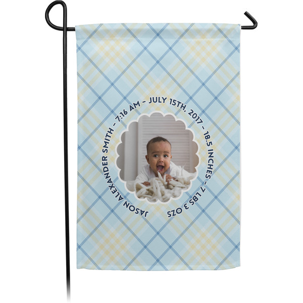 Custom Baby Boy Photo Small Garden Flag - Single Sided