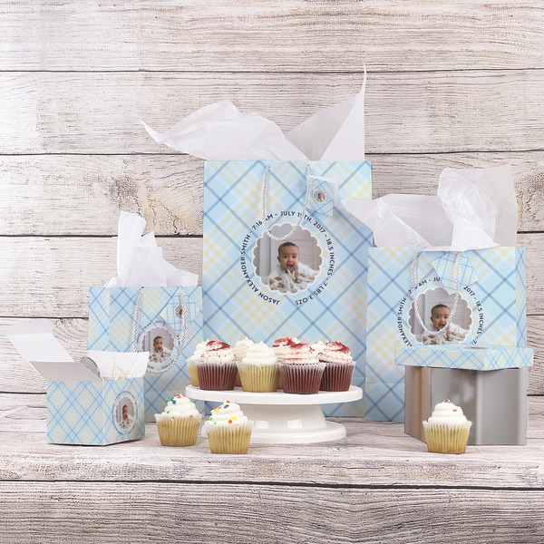 Baby Boy Photo Gift Bags - In Context