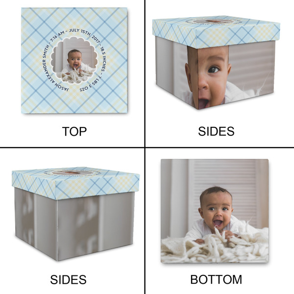 Baby Boy Photo Gift Boxes with Lid - Canvas Wrapped - Small - Approval