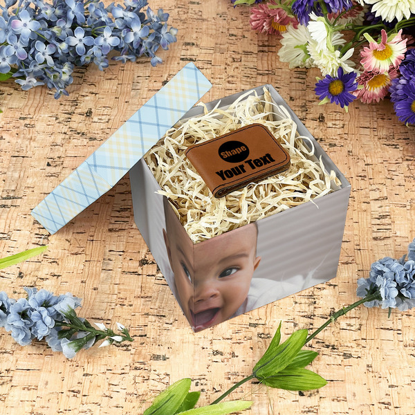 Baby Boy Photo Gift Boxes with Lid - Canvas Wrapped - Small - In Context
