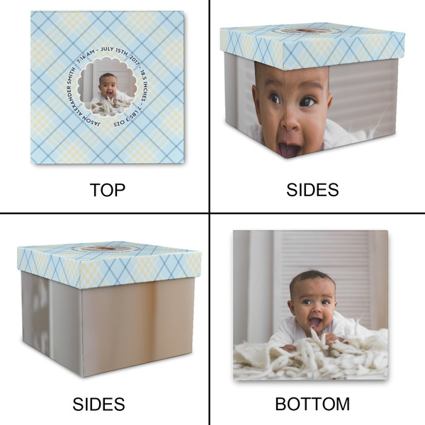 Baby Boy Photo Gift Boxes with Lid - Canvas Wrapped - X-Large - Approval