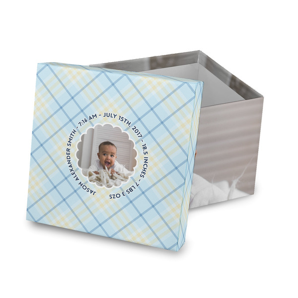 Custom Baby Boy Photo Gift Box with Lid - Canvas Wrapped