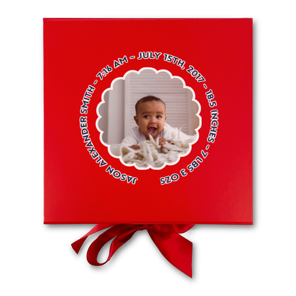 Baby Boy Photo Gift Boxes with Magnetic Lid - Red - Approval